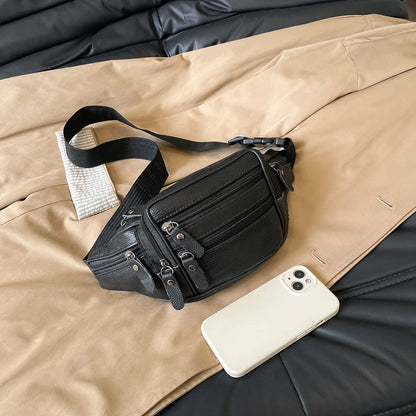 Leather Waist Bag Casual Small Square Hip Packs Crossbody Multi-function Outdoor Phone Pouch Belt Bag Fanny Pack Shoulder Bags