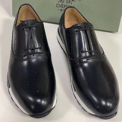 2025 Spring Autumn European And American Round Toe Men Footwear Fashion Leisure Men's Genuine Leather Sports Shoes Male A131