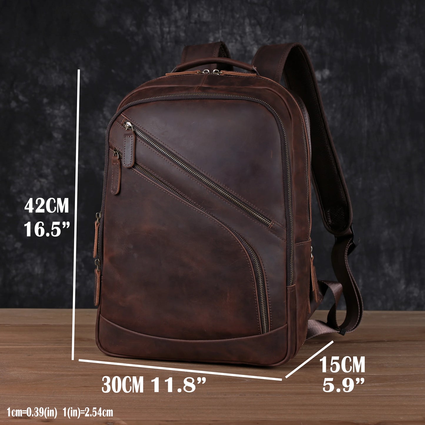 Leather Backpack Men's Backpack Top Layer Cowhide Computer Bag Large Capacity Hiking Bag Retro Travel Bag Fashion Schoolbag