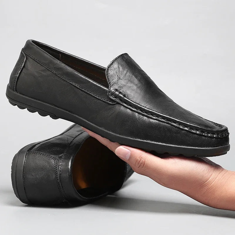 Genuine Leather Men Casual Shoes Luxury Brand Comfortable Man Loafers Italian Moccasins Breathable Slip on Men Driving Shoes