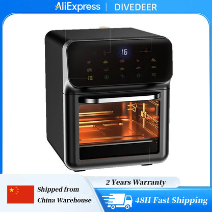 DIVEDEER new 10L multifunction oven intelligent air fryer household multi-layer baking electric oven