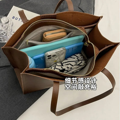 Women's Tote Bag Women Handbags Large Capacity Female Luxury High Quality PU Leather Simple Designer Shoulder Bag Сумка Женская
