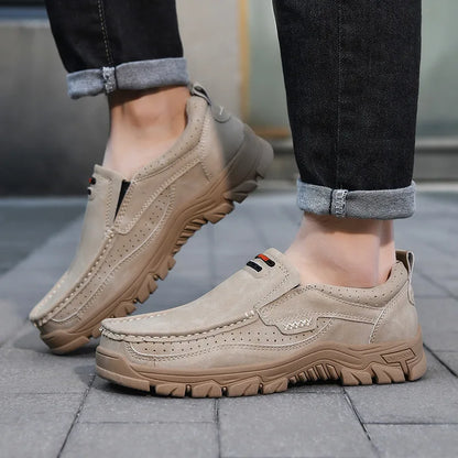 2025 Handmade Shoes Genuine Leather Casual Shoe for Men Flat Platform Walking  Outdoor Footwear Loafers Large Size 50