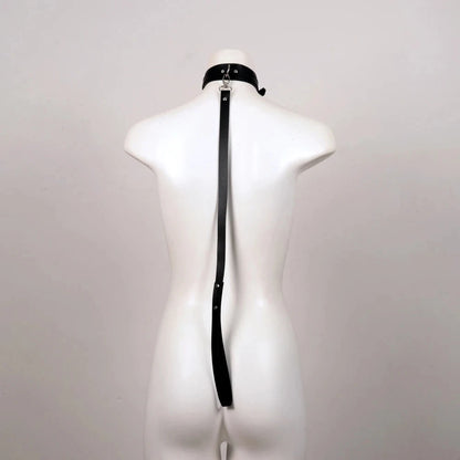 Alt Fashion Pu Leather Neck Harness Belt for Women Goth Collar Leash Jewelry Fashion Women's Lingiere Belt Exotic Accessories