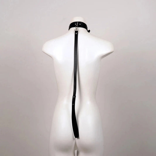 Alt Fashion Pu Leather Neck Harness Belt for Women Goth Collar Leash Jewelry Fashion Women's Lingiere Belt Exotic Accessories