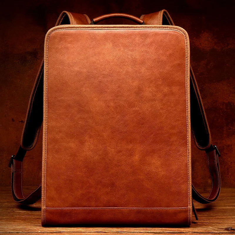 Leather shoulder bag men's business leisure first leather computer bag leather travel backpack
