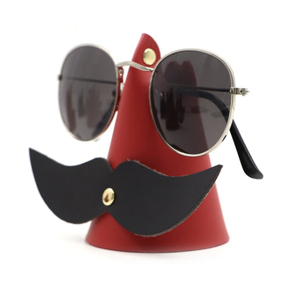 Personalized eyeglasses holder leather simple ins eyeglasses clip leather ornament set bearded eyeglasses accessories