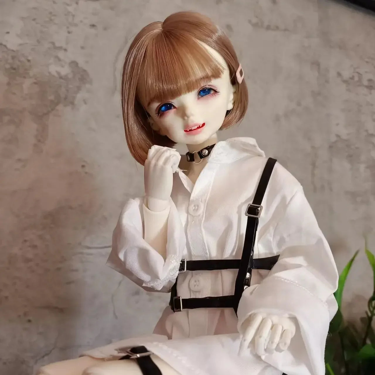 1/6 1/5 1/4 1/3 Doll Accessories for Bjd Doll Leather Strap Belt Neck Chain Collar Leg Loop Diy Girl Toys Dress Up Gift, No Doll