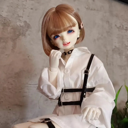 1/6 1/5 1/4 1/3 Doll Accessories for Bjd Doll Leather Strap Belt Neck Chain Collar Leg Loop Diy Girl Toys Dress Up Gift, No Doll