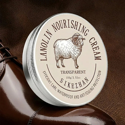 Premium Lanolin Leather Shoe Cream, Waterproofing Conditioner Balsam & Shine Care Wax Polish for Luxury Smooth Leather Boots