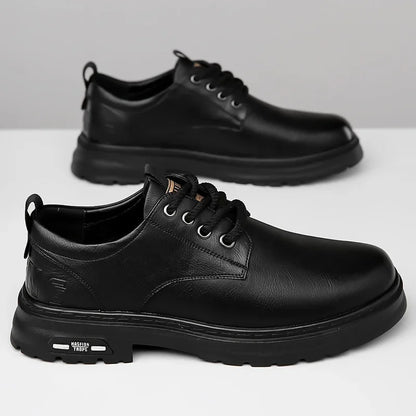 Men's Casual Leather Shoes Designer Trendy All-match Platform Shoes  Men's Business Breathable Leather Shoes shoe
