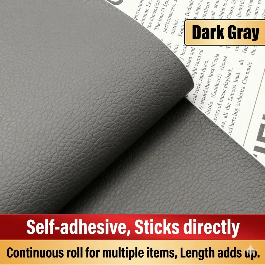 50x138cm Self-Adhesive PU Synthetic Leather Repair Patch Set for Car Seats Office Chairs Furniture Easy-to-Use Maintenance Kit