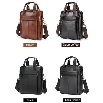 Men's Shoulder Bags Genuine Leather Crossbody Messenger Bag for 13.3 Inch Laptop Briefcase Leather Man Handbags 8577