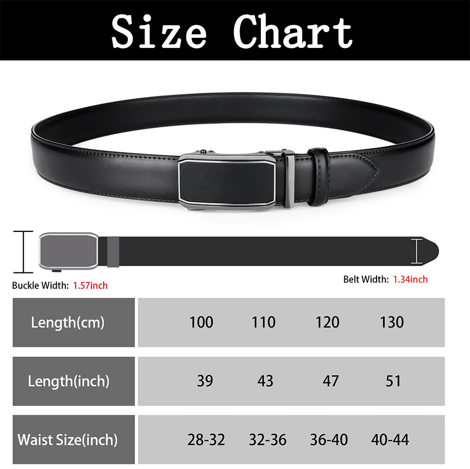 Maikun Leather Ratchet Belt For Men Click Leather Belt Adjustable Buckle Trim To Fit Black Brown