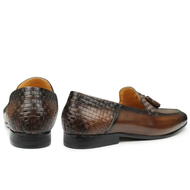 Genuine Leather Men's Shoes Business Formal Pointed Toe Slip-Ons Loafers Shoes British Style Casual Breathable Men Leather Shoes