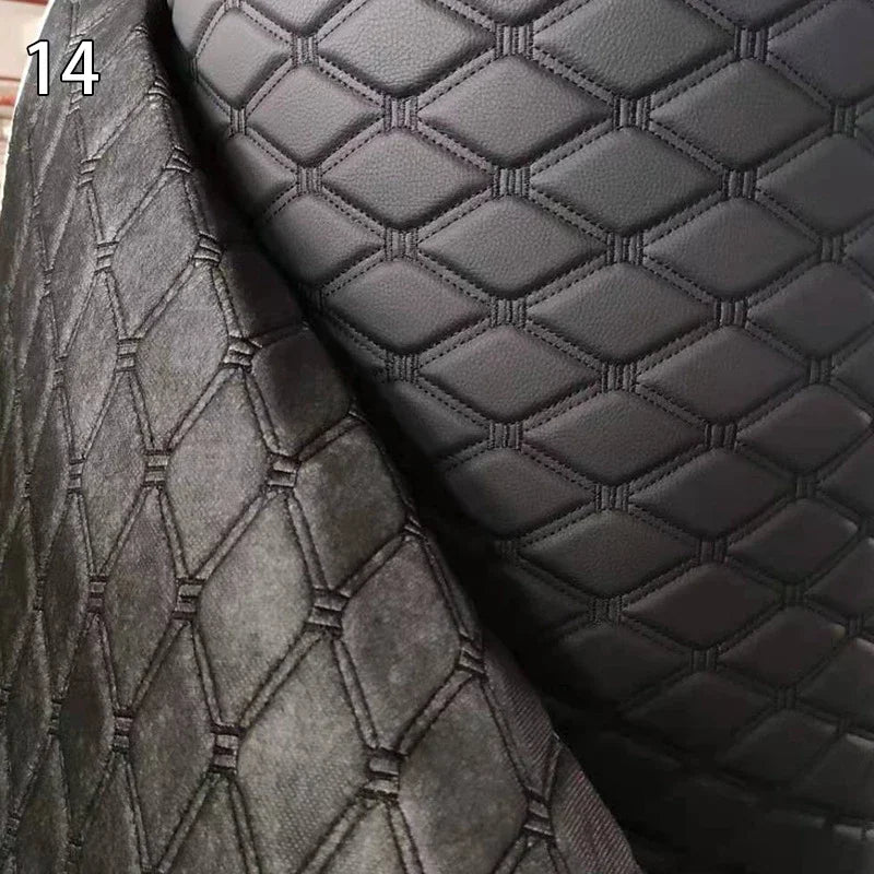 100x158cm Faux Leather Fabric Foam Quilted Padded for Car Interior Seat Cover Sofa Cushion Wear Resistant DIY
