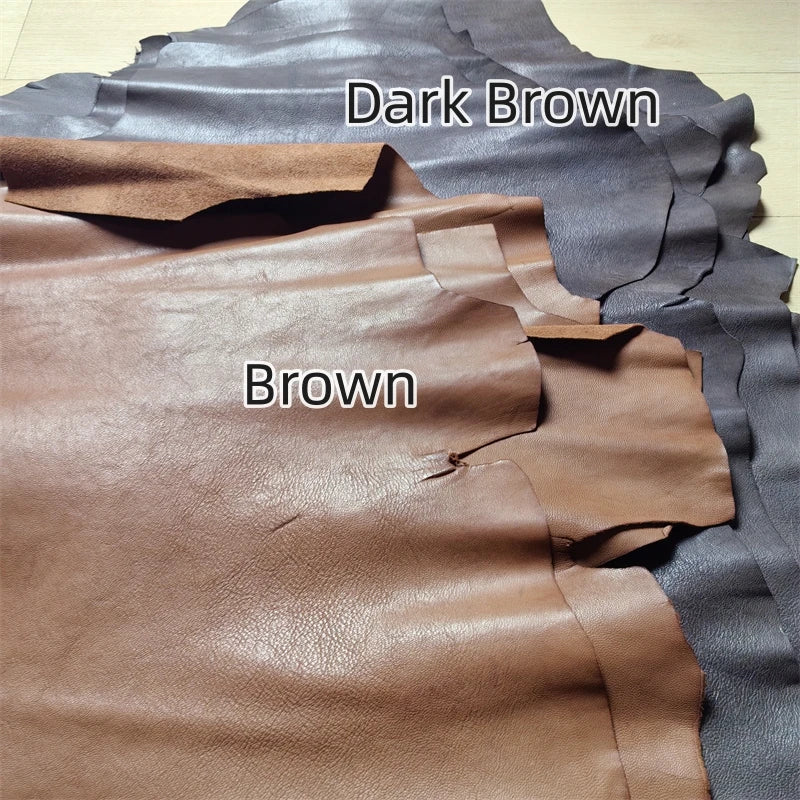 1.1mm Brown Vegetable Tanned Sheepskin. First Layer Leather. Real Leather Fabric. Handmade DIY For Shoes. Bag. Whole Sheepskin