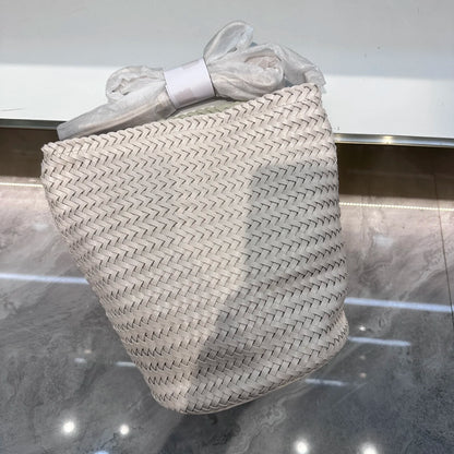 Women's Bag Handbag Designer Luxury Woven Bag Knitting Handmade Bag PU Leather Shoulder Bucket Bag for Casual Stylish Ladies