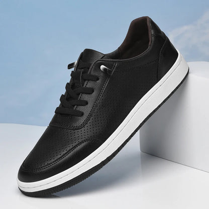 Fashion Brand Men's Sports Leisure Shoes Summer Breathable Men's Genuine Leather Shoes Office Business Formal Shoes Thick Sole