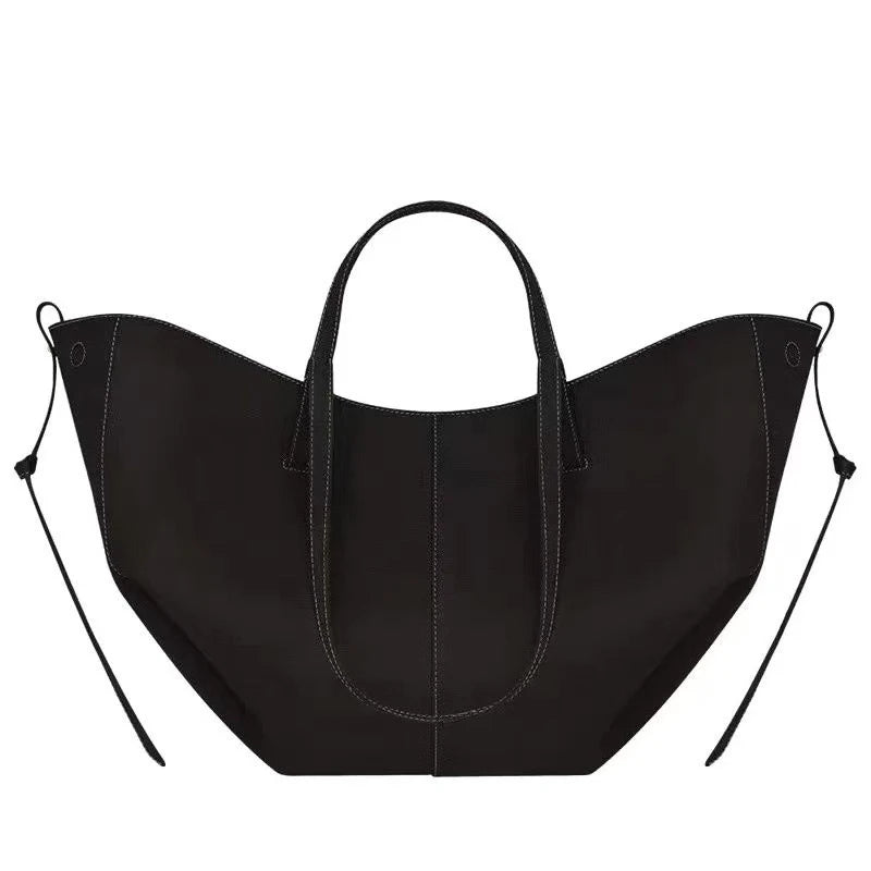 2026 large-capacity handheld single-shoulder tote bag, genuine leather women's bag, underarm bag, cowhide