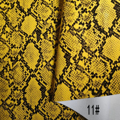 PU Snakeskin Faux Leather Fabric Roll No Adhesive for Bag Belt Headboard Sofa Upholstery Artificial Leather Animal