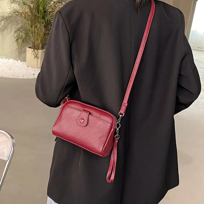 Women Genuine Leather Shoulder Bag New Casual Female  Small Crossbody Bags For Women Bag Cell Phone Bag Day Clutches