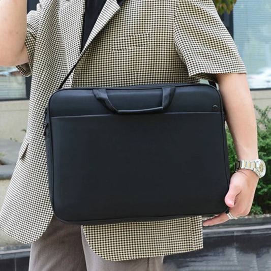 15.6/17 Inch Business Laptop Bag Shoulder Strap with Handle Portable Laptop Bags Briefcase Solid Color Laptop Shoulder Bag