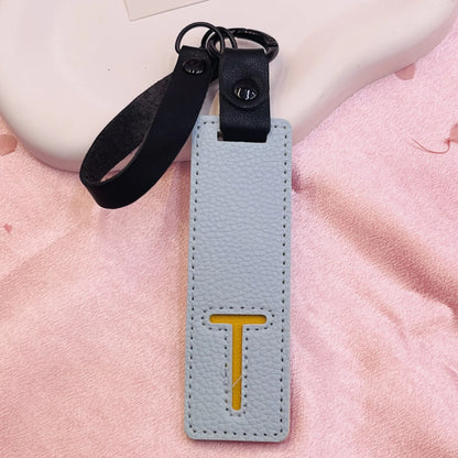 Accessory Display Hook Making Supplies Key Ring Pendant Keychain Accessories Keyring Holder Charm Gift 26 Letters Leather