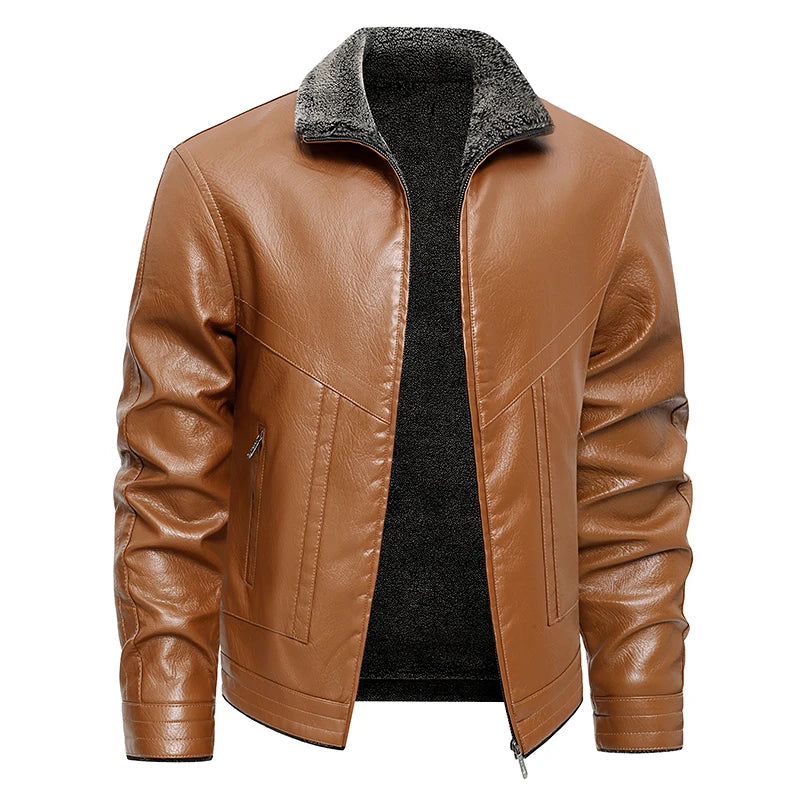 Long Coat Business Biker Clothes Size M-4XL Men Leather Jackets Autumn Winter Motorcycle Soft Sheepskin Faux Leather Jackets