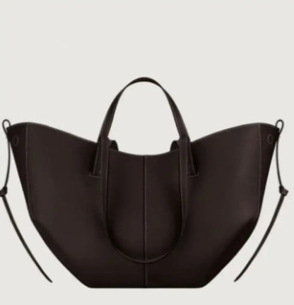 2026 large-capacity handheld single-shoulder tote bag, genuine leather women's bag, underarm bag, cowhide