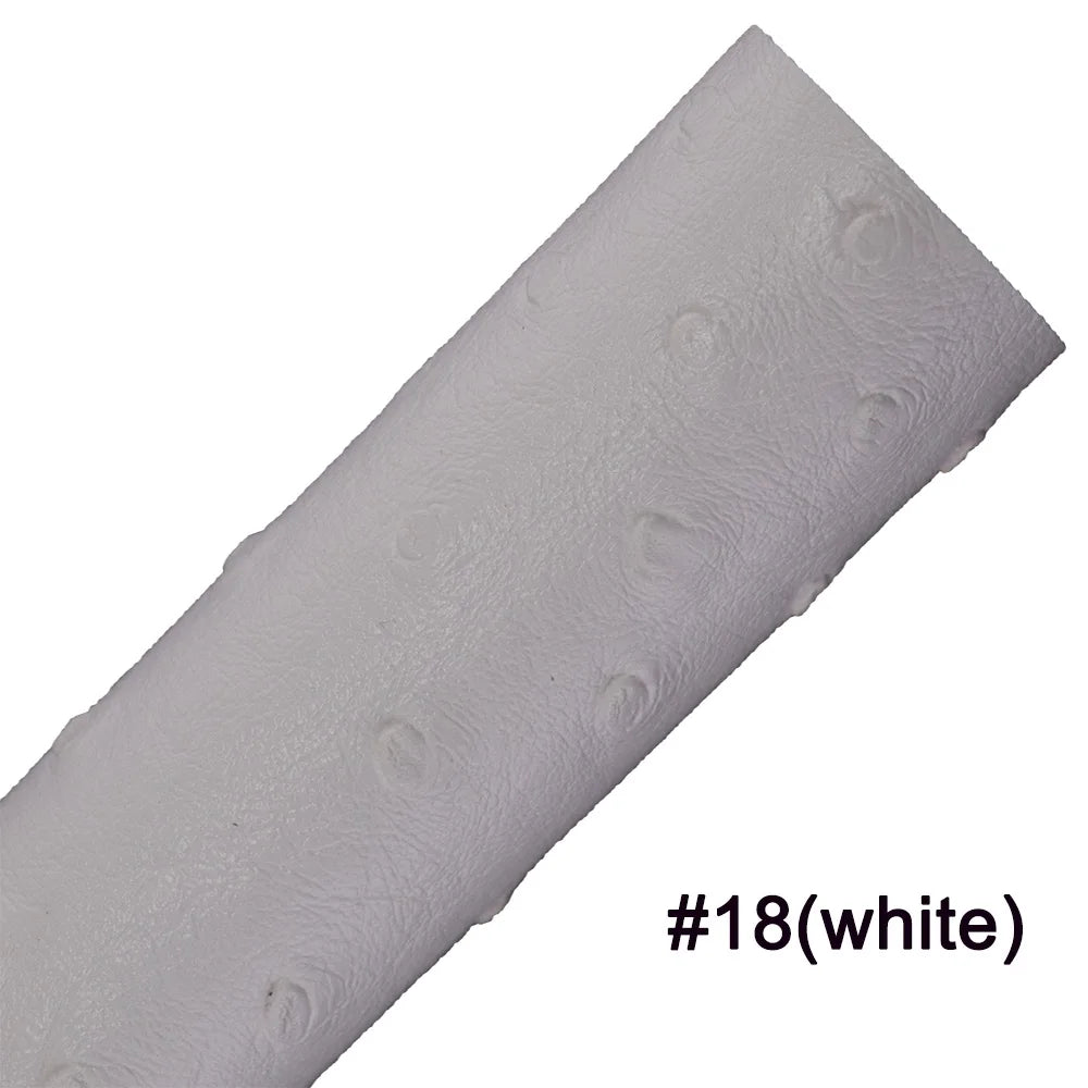 Plain Solid Ostrich Textured Embossed Faux Leather Fabric For Handbag Bag Decoration Textile Craft DIY CN461