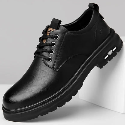 Men's Casual Leather Shoes Designer Trendy All-match Platform Shoes  Men's Business Breathable Leather Shoes shoe