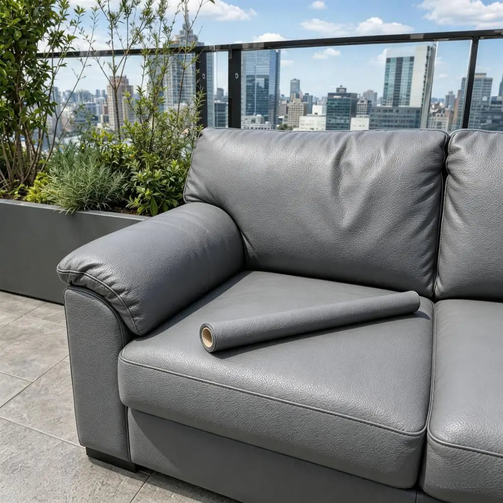 Multiple Widths Available - Self-Adhesive Pu Leather Fabric with a Length of 5m Meters, Waterproof and Wear-Resistant Synthetic Leather Patch, Suitable for Sofa, Car Seat, Furniture, Luggage Repair, and Handmade Decora