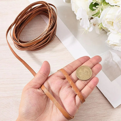 5mx6mmx1mm Real Leather Craft Lace Strips Peru String Flat Braiding Thread Rope for Jewelry Making Braiding Bracelets Key Chains