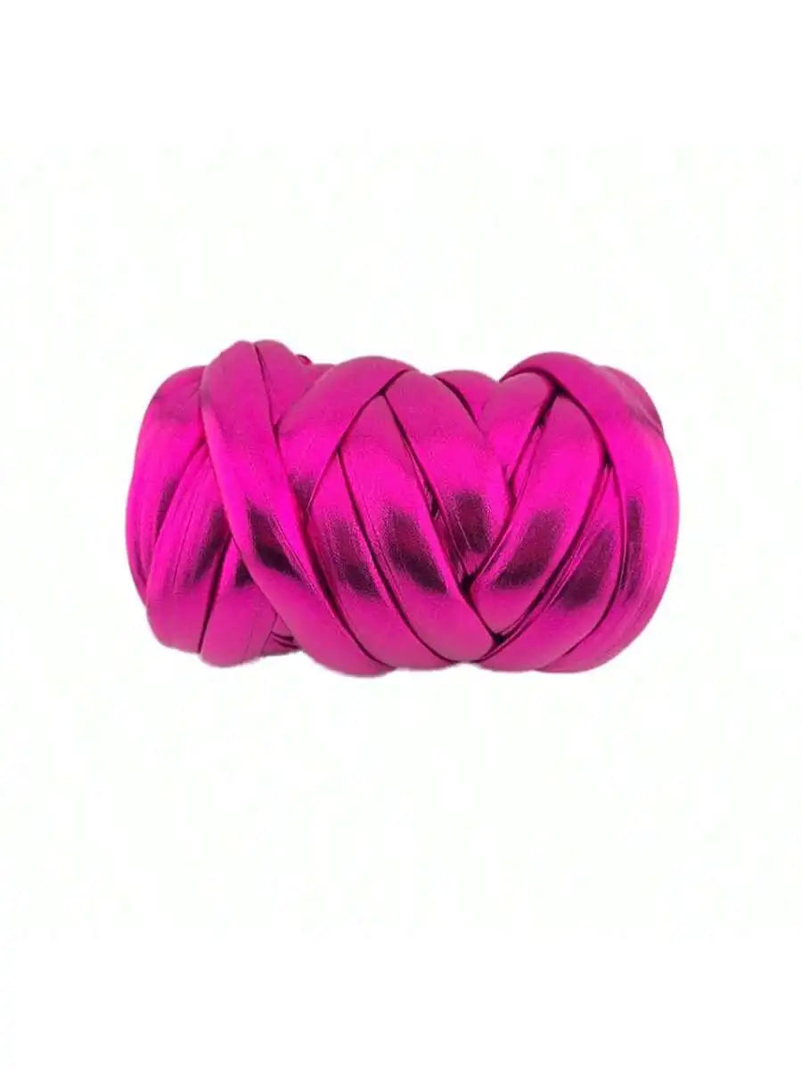 500g Thick Super Bulky Chunky Imitation Metal Leather Yarn for DIY Knitting Crocheting Thread Yarn for Handmade Bags Shoes Craft