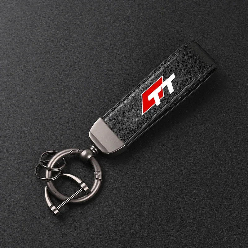 Car Leather Keychain Horseshoe Buckle Jewelry fo Audi TT MK2 8J 8N MK1 MK3 Accessories