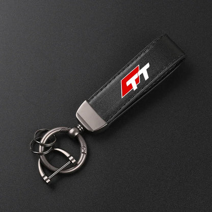 Car Leather Keychain Horseshoe Buckle Jewelry fo Audi TT MK2 8J 8N MK1 MK3 Accessories