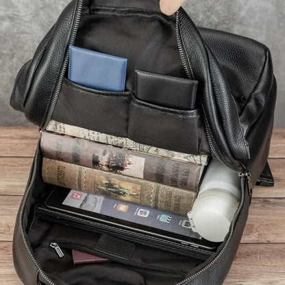 New Business Men Backpack First Layer Cowhide Men Bag Genuine Leather Schoolbag Large 15.6 Inch Laptop Travel business Backpack