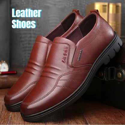 New Business Men Leather Shoes British Style Casual Men Sneakers Soft Breathable Comfortable Non-slip Walking Footwear for Male