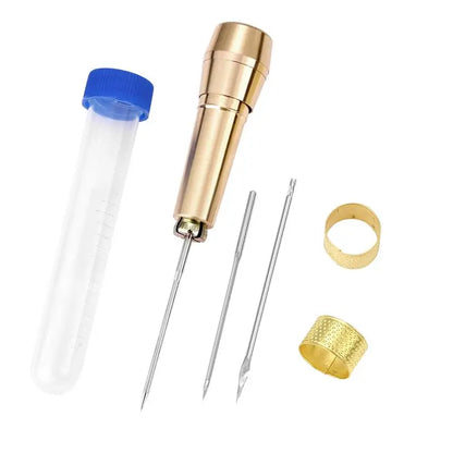 Leather Sewing Kit Awl Needle Waxed Thread Hand Quilting Needles Sewing Awl For Beginner Leather Stitching Bags Shoes Wallets