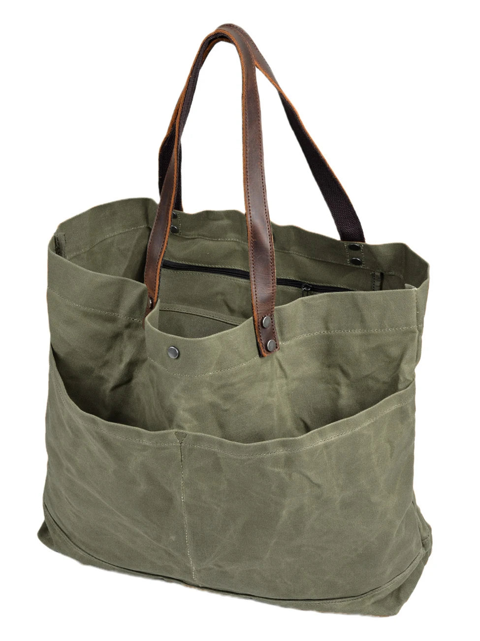 Retro Canvas Leather Men's Shoulder Bag Large Capacity Tote Bag Laptop Bag Artistic Style Casual Single Shoulder Handbag