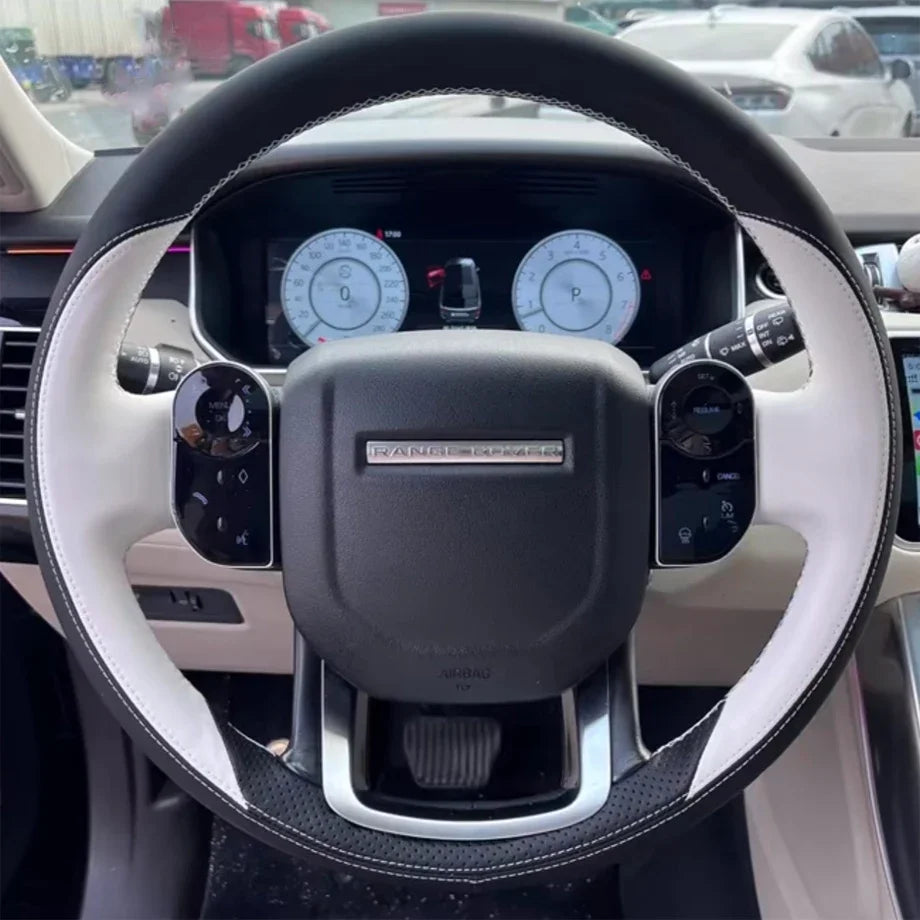 Leather for Land Rover Range Rover Velar Range Rover Evoque Discovery Sport Defender Hand Sewning Car Steering Wheel Cover