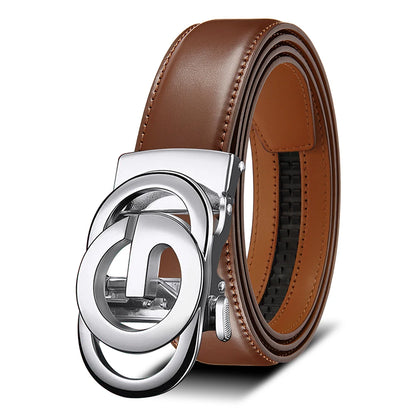 Men's Leather Belts Fashion Automatic Buckle PU Male Belts Luxury Business Designer Black Brown 115 125 135cm