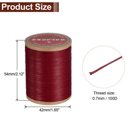 Flat Leather Sewing Waxed Thread 190m / 208 Yards Polyester Wax String 100D Wax Stitching Cord for Leather Crafts Braided
