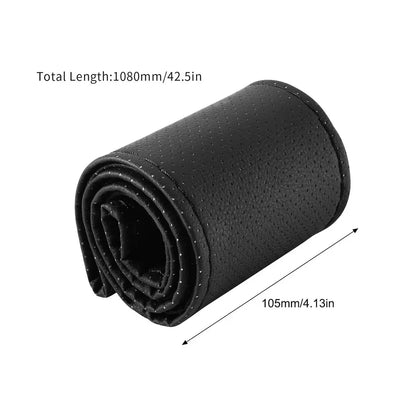 Car Steering Wheel Braid Cover Needles And Thread Artificial Leather Car Covers Suite 4 Color DIY Texture Soft Auto Accessories