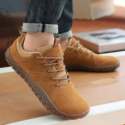 Suede Leather Shoes PU Fabric Wide Toe Shoe Anti Slip Hiking Shoe Workwear Men's Sports Shoes Women's Outdoor Walking Shoes