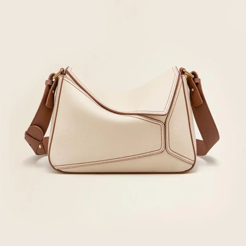 Women's Bag Genuine Leather Geometric Tote Bag 2024 Autumn Lady Underarm Shoulder Bag Female Popular Commuter Messenger Handbag