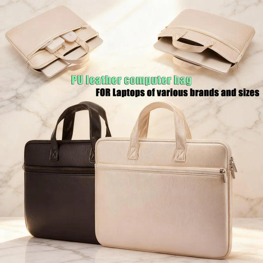 Laptop bag 11-inch, 13-inch, 14-inch, 15.6-inch, 16-inch, 17-inch laptop bag PU artificial leather suitable for various brands,