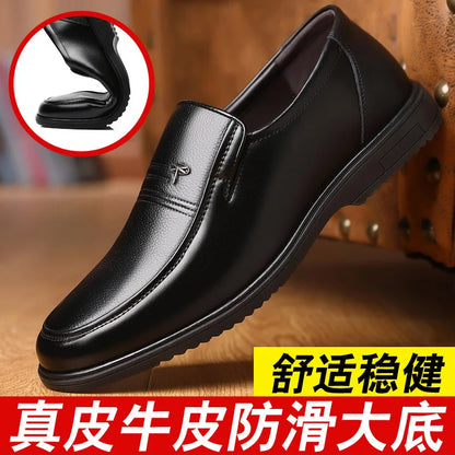 2026 New Genuine Leather Shoes Men Loafers Business Casual Shoes Classic Soft Leather Hombre Breathable Flat Shoes