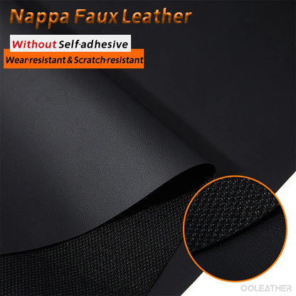 No Self-adhesive - Nappa Faux Leather - Soft, Waterproof & Scratch-Resistant for Sofa, Car Seats, Bags - Without Self-adhesive